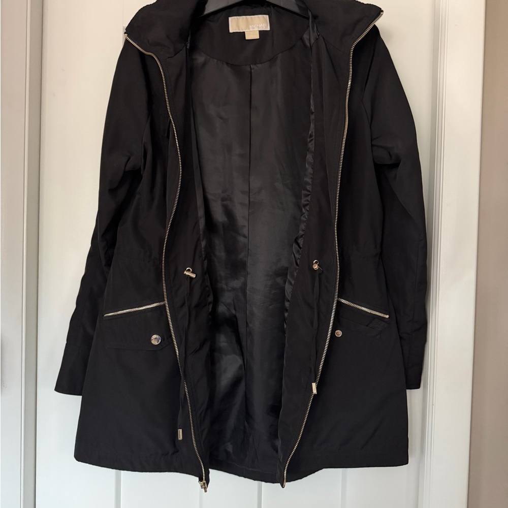 Michael Kors Black Utility Rain Jacket - Picture 2 of 4